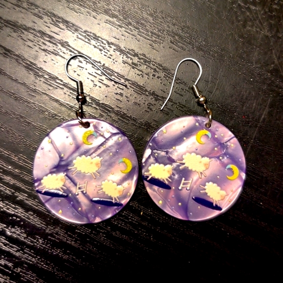 NEW Moon Sheep Night Farm Twilight Cloud Dangle Drop Charm Celestial - Picture 1 of 5